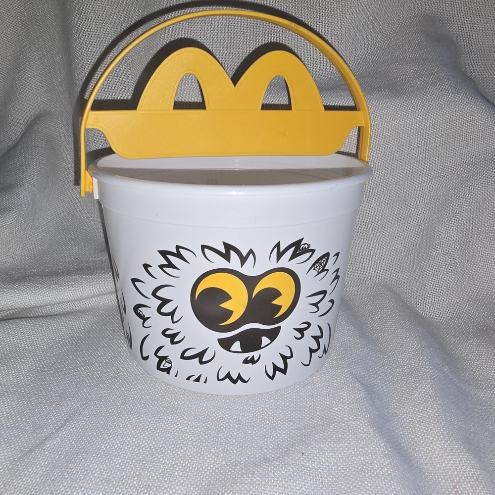 McDonald's 2024 Happy Meal BOO Pail Yellow and White Party Bucket ONLY Holiday